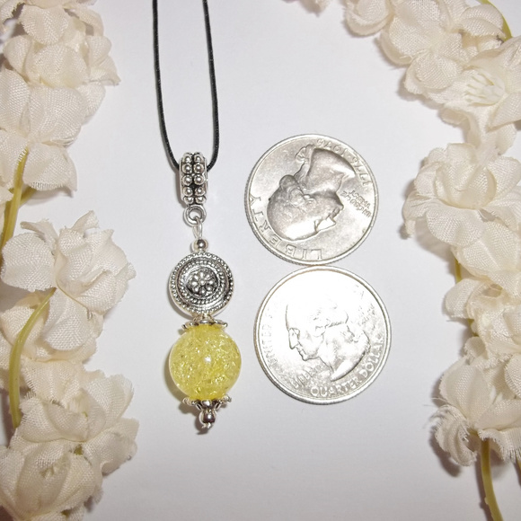 Yellow Necklace Adjustable Size Handmade Beaded Fashion Jewelry Gift NWT 5019 - Picture 8 of 11